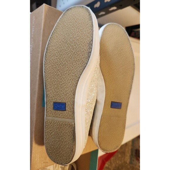 Kate Spade New York Keds glitter sneakers cream color size 5.5 - Picture 7 of 9